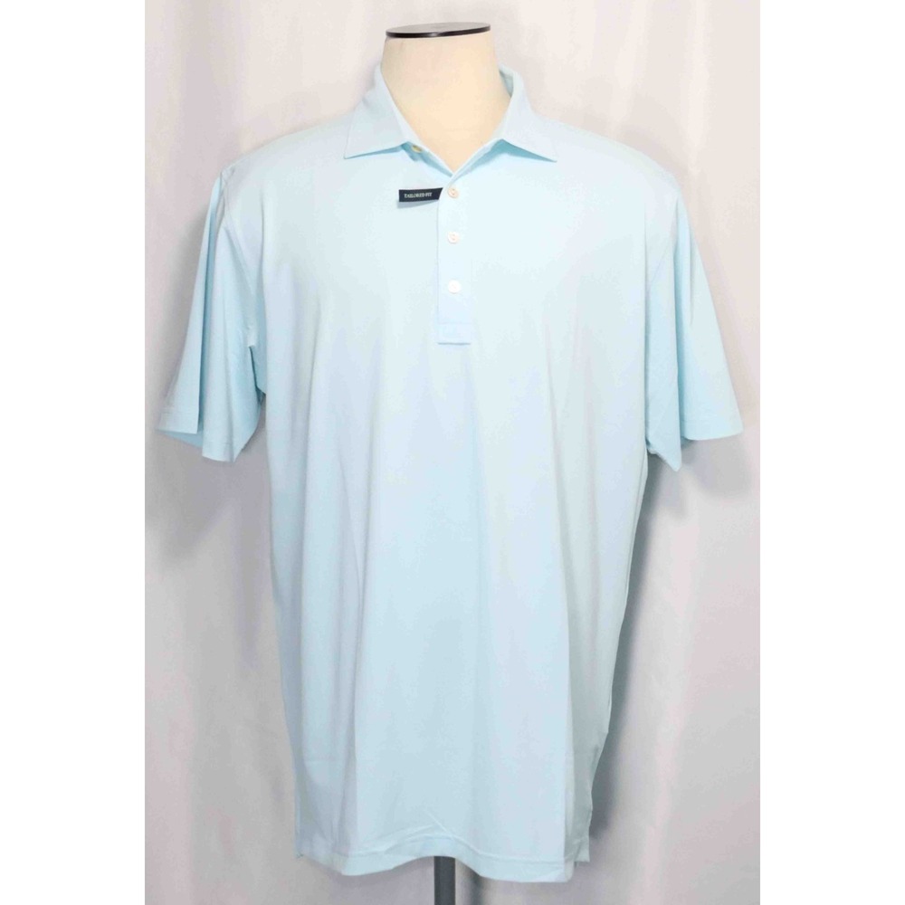 NWOT Peter Millar Soul Crown Crafted Iced Aqua Blue Polo Shirt Mens Size 2XL